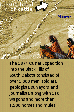 The Black Hills Expedition was a United States Army expedition in 1874 led by Lieutenant Colonel George Armstrong Custer that set out on July 2, 1874, from Fort Abraham Lincoln, Dakota Territory, which is south of modern day Mandan, North Dakota, with orders to travel to the previously uncharted Black Hills of South Dakota. Its mission was to look for suitable locations for a fort, find a route to the southwest, and to investigate the possibility of gold mining.